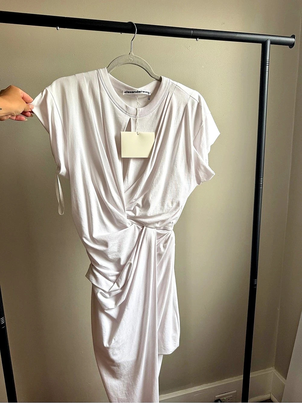 alexanderwang Draped Maxi Dress in White NWT